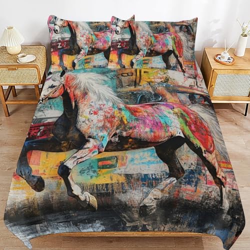 Housse de couette ado zippée anti-glissement avec taies - 2