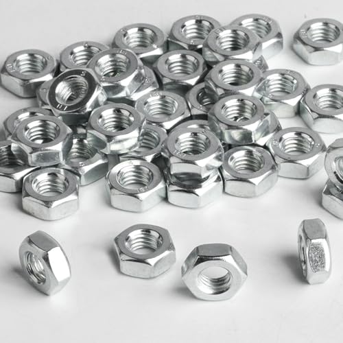 Ruayia M4 Muttern Set - 50 Stück Sechskantmuttern A2 Edelstahl Mit Unterlegscheiben