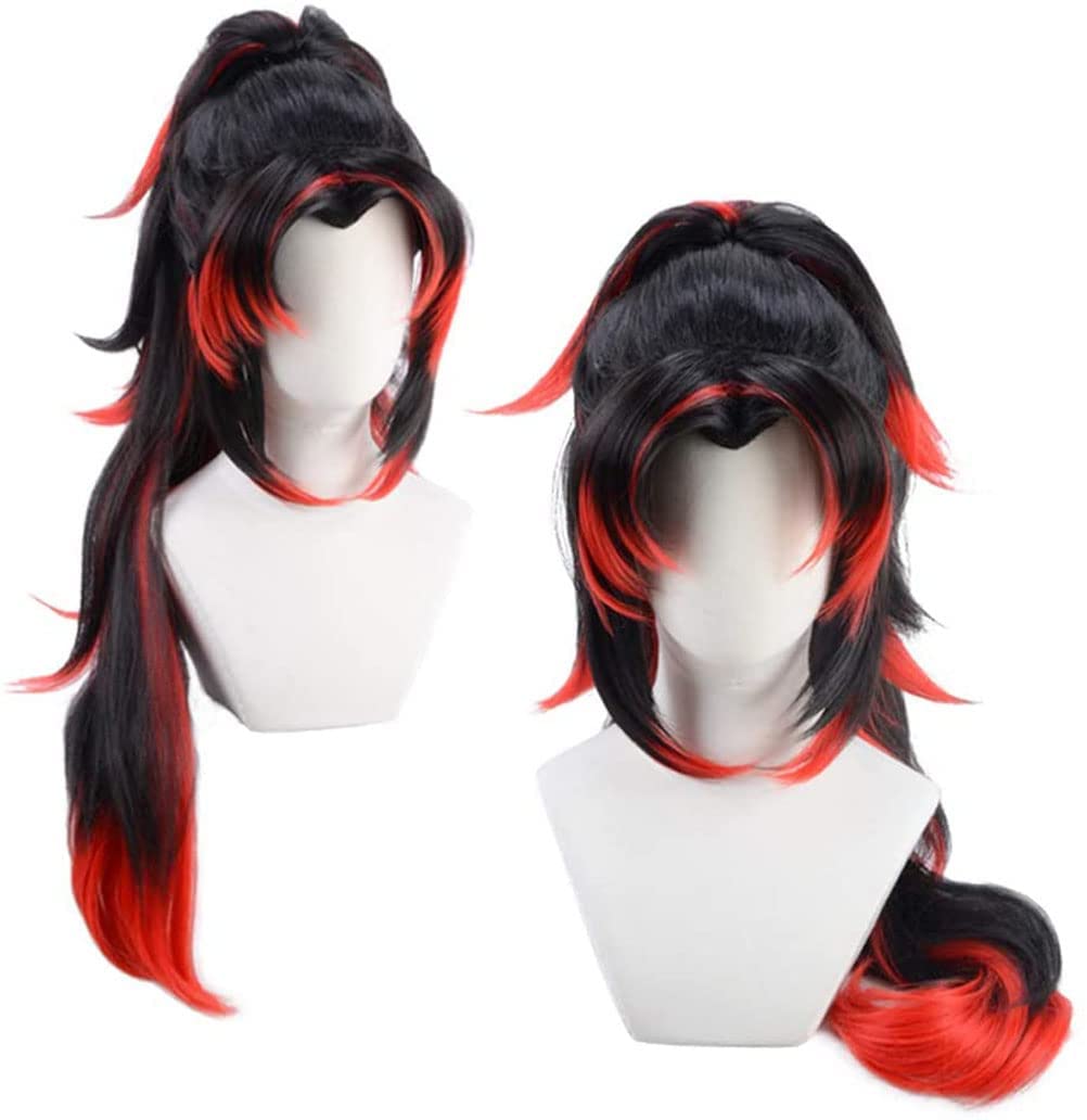 Kokushibou Cosplay Wig Heat Resistant Synthetic Wigs for Halloween Costume Party Role Play+Wig Cap