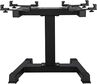 Soporte para Mancuernas Ajustables Fitness Tech – Base de Acero con Altura Regulable – Antideslizante – Compatible 20 kg y 32 kg