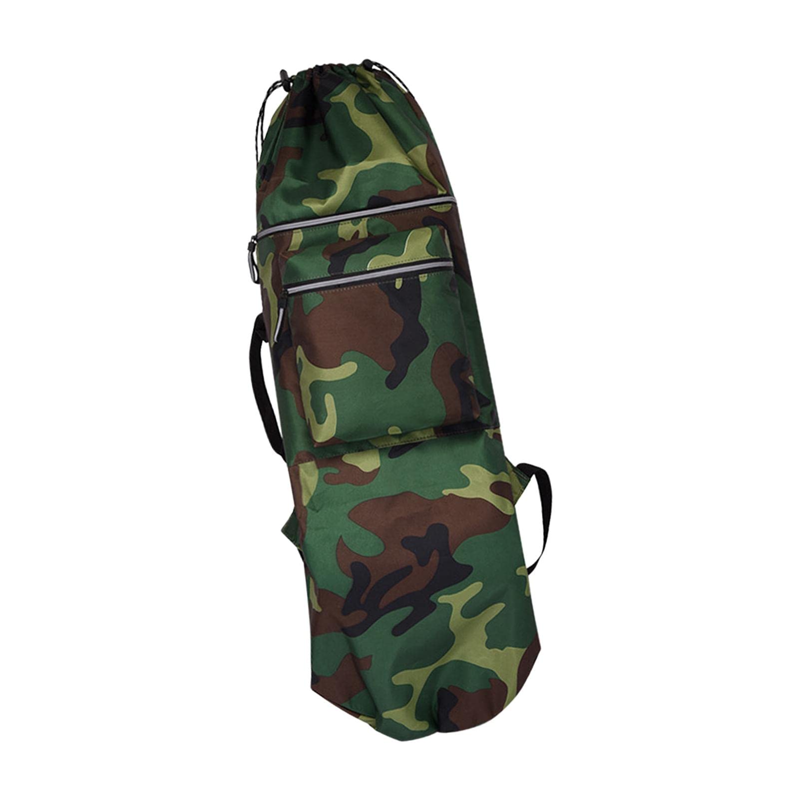 Generic Oxford Skateboard Backpack Bag Water Resistant Shoulder Bag Folding with Handle Carrier Longboard Carry Case for Travel Women Men Beginners 1pcs (Green)