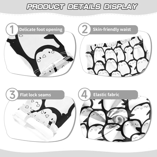 CaTaKu Girls Leggings Penguins Black and White Leggings for Girls Kids Athletic Workout Yoga Pants Size 4-10T 5