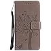 Produktbild NEINEI Handyhülle für Xiaomi Mi 11 Lite 4G/5G Hülle,PU/TPU Lederhülle Klapphülle mit Kartenschlitz,Magnetisch,3D Katze und Baum Muster Tasche Schutzhülle Flip Cover Case,Grau