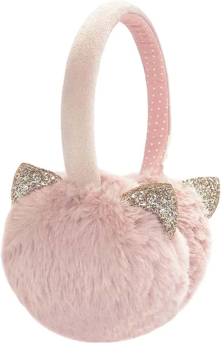 Girls Earmuffs Boys Knitted Earmuffs in Plush Adjustable Padded Winter Ear Warmers for Toddlers Boys Girls