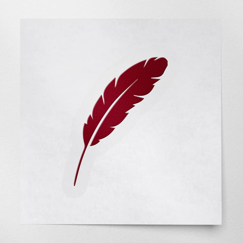 2 Pcs - No Background Decal Stickers of Feather 5 (Burgundy) Premium Waterproof Vinyl Decal Stickers for Laptop Phone Accessory Helmet Car Window Mug Tuber Cup Door Wall USCstic814594RE040522
