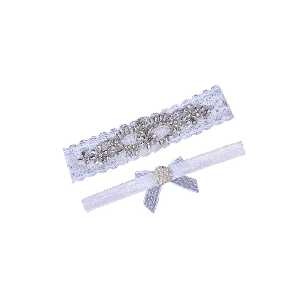 Pas 2 szt. Ślubne ślubne ozdoby do pończoch na nogę perła Rhinestone koronkowa panna młoda ozdoba na nogę pasy do pończoch dla dziewczynek kobiet Ladies
