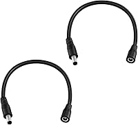 Vista 1 de Cable de extensión de alimentación CC de 0.217 in x 0.083 in, macho a hembra, cable de conexión CC de 12 V/24 V 14 AWG para cámaras de vigilancia