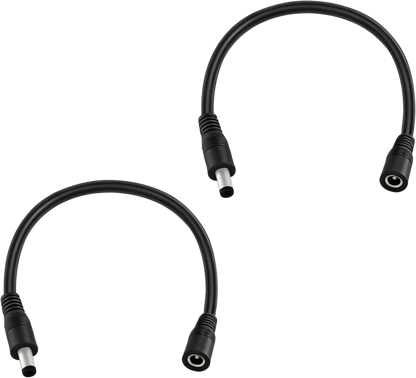 5.5mm x 2.1mm 1FT DC Power Extension Cable Male to Female 12V/24V 14AWG DC Connection Cable for CCTV Surveillance Camera Amplifiers LED Strip Lights Solar Panels Energy Storage Power Supply 2 pcs