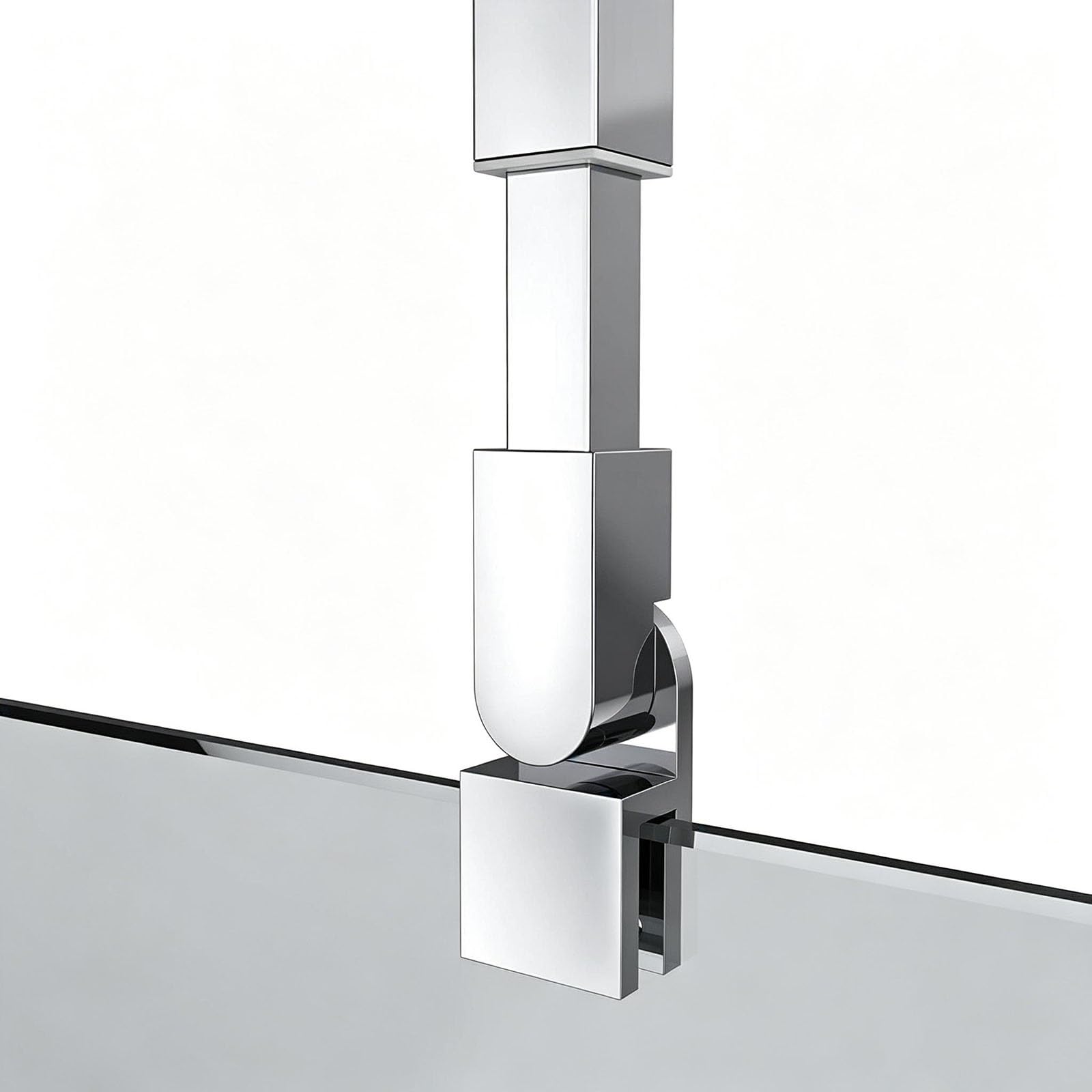 Wahhwf Silvera Shower Door Glass Support Bar Ceiling, 50–85Cm Long Adjustable Fixed Rod For Frameless Enclosure Door Panel For 1/4-3/8In (6–10Mm) Thick Glass, Silver(,25.6In/65Cm)
