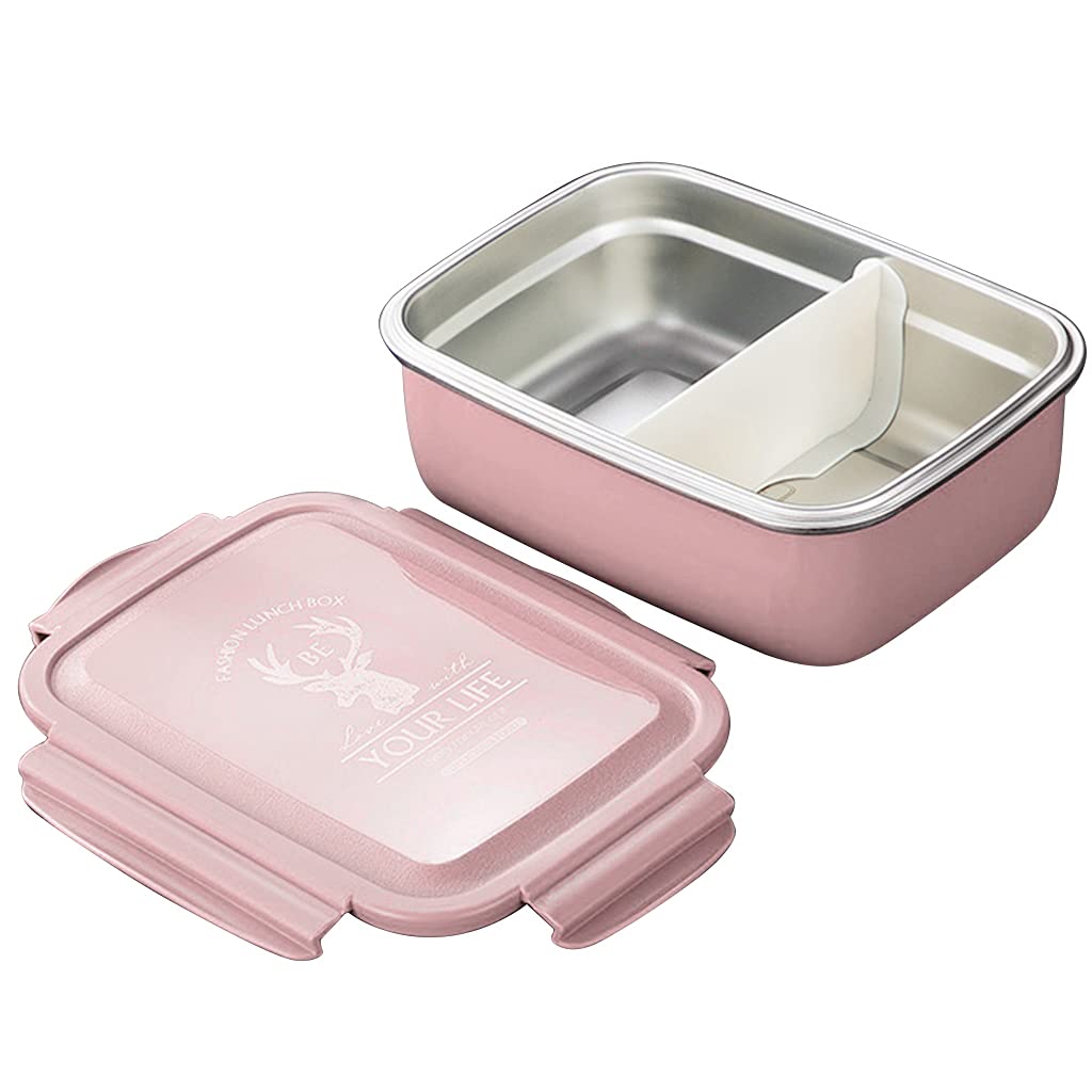 Jazuaiao Stainless Steel PP Food Box Insulated Lunch Box Portable Lunch Boxes with Removable Compartment Leakproof Boxes Food for Teen Girls for Women for Gifts