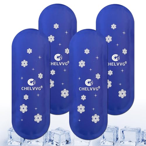 Chelvvg Reusable Hot and Cold Gel Ice Packs for Injuries, Compress, Pack, Mini TSA Approved Ice Packs for Insulated Medication Travel Bag or Insulin Cooler Travel Case (4 Packs)