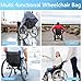 Wheelchair Backpack Bag,Wheelchair Bags to Hang on Back,Large Storage Pouch for Walker Rollator, Electric Wheel Chair Practical Accessories Bag for Adults,Seniors,Disabled