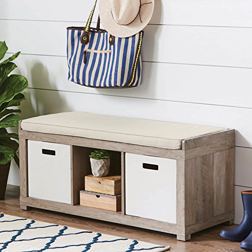 The Better Homes and Gardens 3 Cube Storage Bench (Rustic Gray)