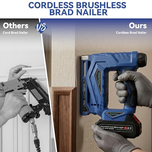 image for DajiZynx Electric Staple Gun, 3/8” Cordless Brad Nailer,2 in 1 Brush