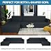 Ystyle Couchbezug L Form Stretch, Sofabezug Sofabezug Ecksofa L Form, Universal Sofa Überzug Ecksofa, Couch Cover L Shape Sofaschoner Schonbezug (2 Sitzer+3 Sitzer, Dunkelgrau)