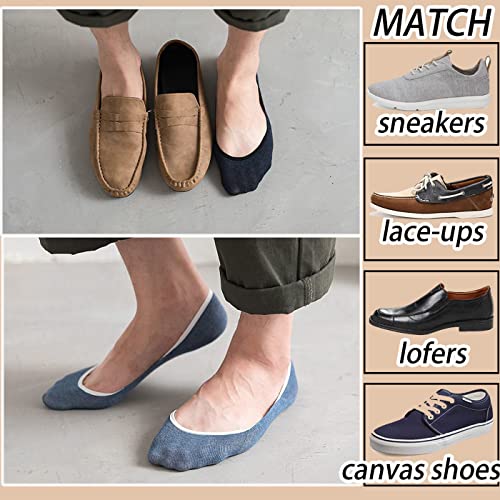 Chunfo No Show Invisible Men Boys Cushioned Pure Color Low Cut Hidden Liner Socks Non Slip Grips 5 Or 10 Pairs (5 Pairs-Light Grey-05) #TOP1