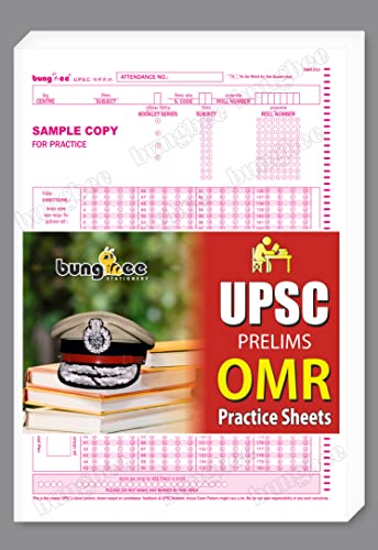 Image of Bungbee UPSC OMR Sheets Prelims for 2025 180 MCQs - 210 Pages / 105 Loose Sheets for Practice, Both Side Print A4 Size