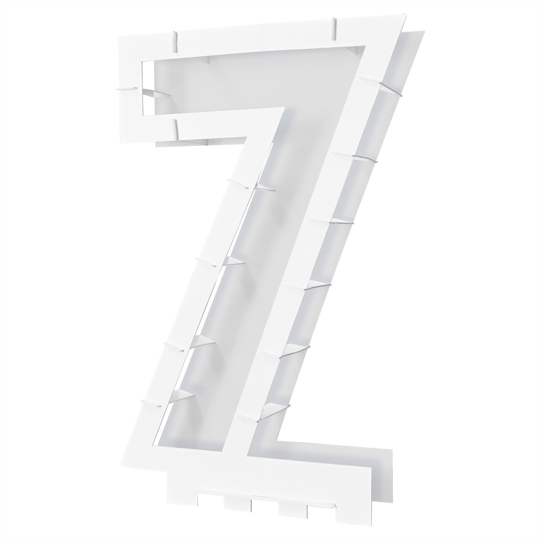 Beistle Balloon Mosaic Number 7 Frame Centerpiece Decoration Stand for Seventh Birthday Parties, Anniversaries, Graduations, NYE, Milestone Celebrations, and Special Events, White