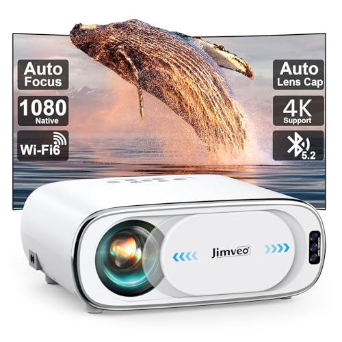 Image of [AI Auto Focus/Auto Lens Cap] Outdoor-Projector-4K with WiFi 6 and Bluetooth: 1500 ANSI Portable Projector with Auto 6D Keystone & Zoom, Jimveo Native 1080P Movie Proyector 2026 Upgraded