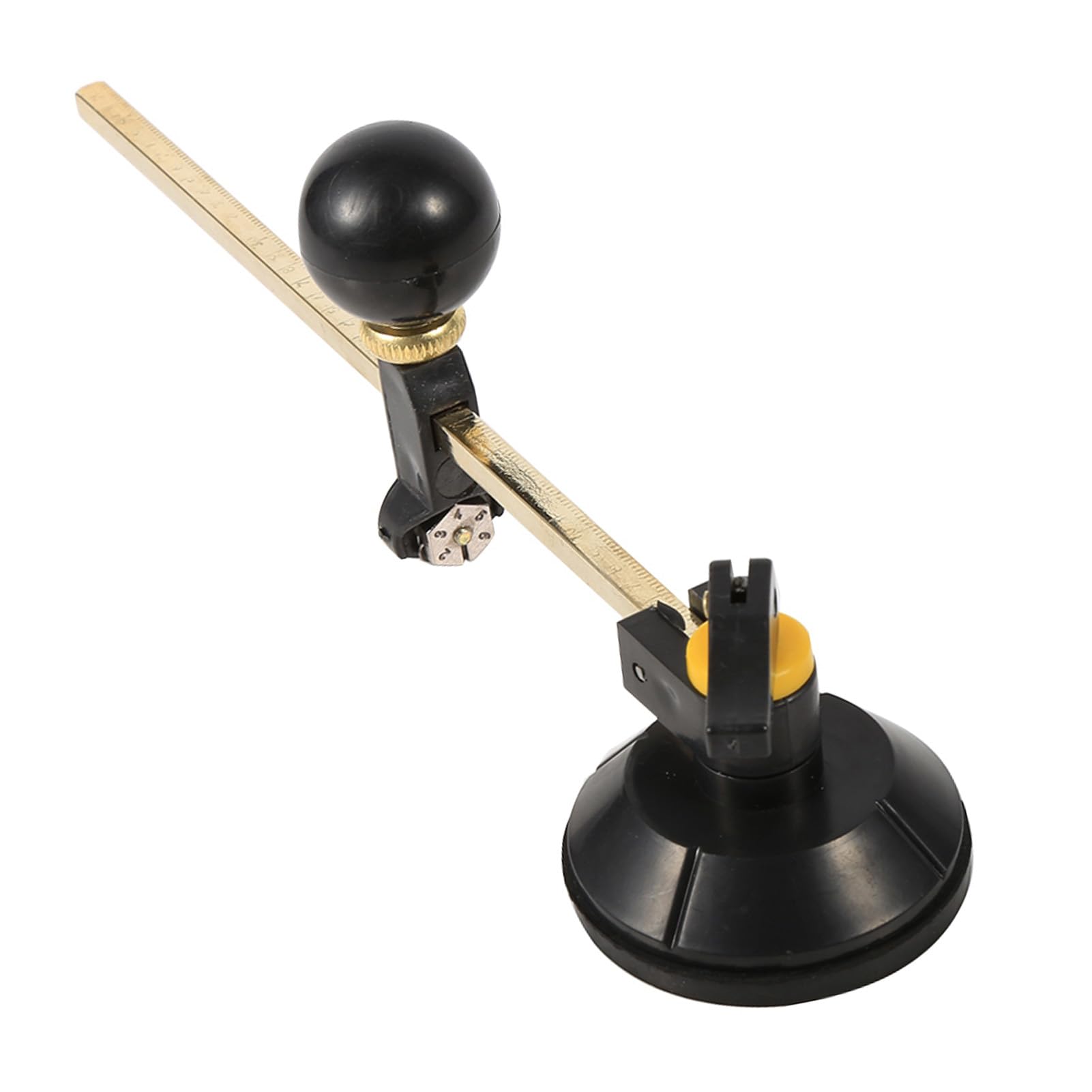 Adjustable Glass Circle Cutter with Suction Cup and Compasses for Precision Glass Cutting - Aluminum & Copper Plated, 40cm Diameter