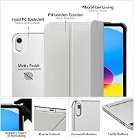 Vista 3 de MoKo Funda para iPad (A16) de 11ª generación de 11 pulgadas 2025, funda para iPad de 10.9 pulgadas 2022, carcasa trasera translúcida de Plateado