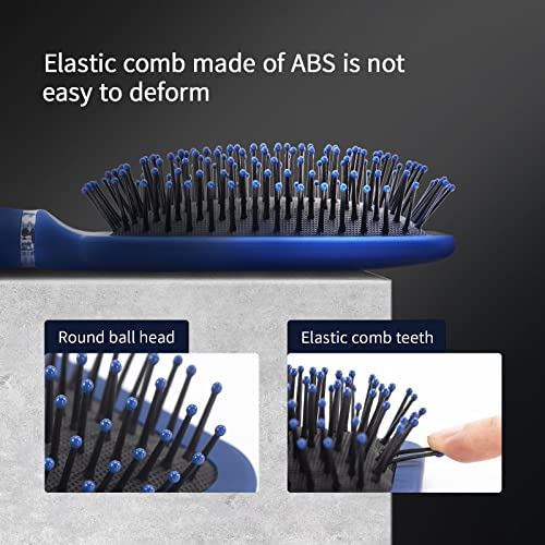 Rhos Paddle Hair Brush For Men-Square Cushion Hair Brush For Detangling-Detangler Hair Brush With Nylon Bristles For Wet&Dry Hair-Men Detangler Hair Brush For Thin,Short,Think Hair(1 Pack-Blue) #TOP2