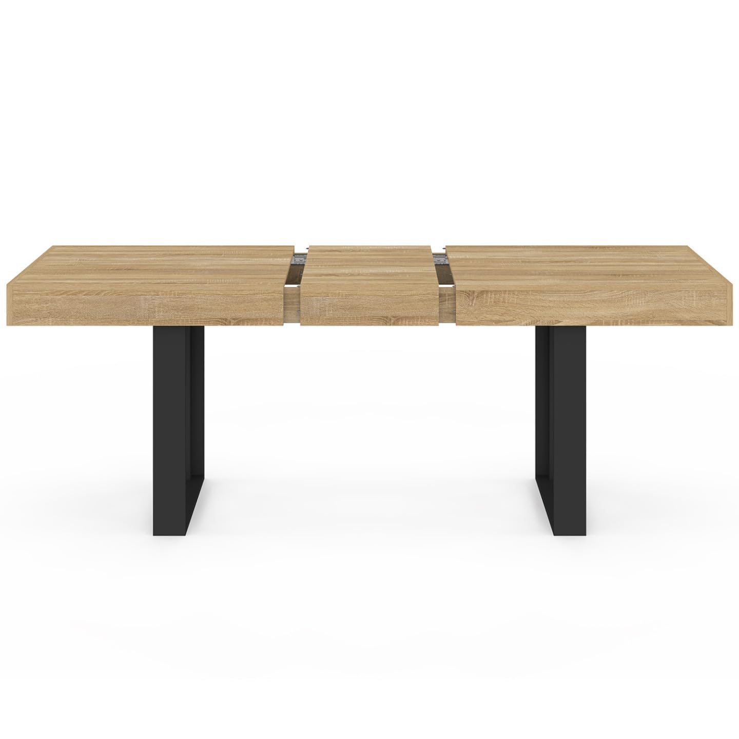 IDMarket - Table à Manger Extensible Rectangle Phoenix 4-8 Personnes Bois et Noir 160-200 cm
