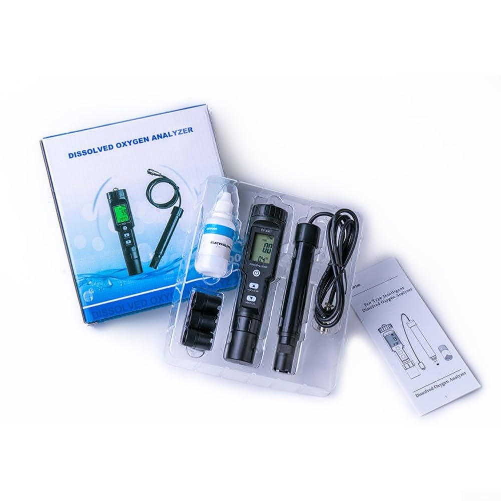 Misuratore di ossigeno disciolto digitale, kit per test dell'ossigeno disciolto con cavo sonda, kit per test dell'acqua dello stagno dell'acquario 0,0-40,0 mg/l, per una lettura accurata