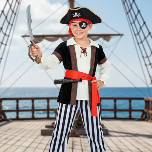 Disfraz Pirata Infantil 9 Piezas Deluxe Para Niños miniatura 7