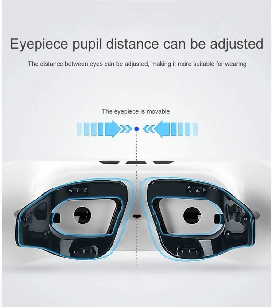 Masajeador de ojos cómodos con calor y vibración, máscara de masajeador de ojos de compresión de aire con tecnología de movimiento de luz verde y magnetics para la cepa de ojos secos, círculos o