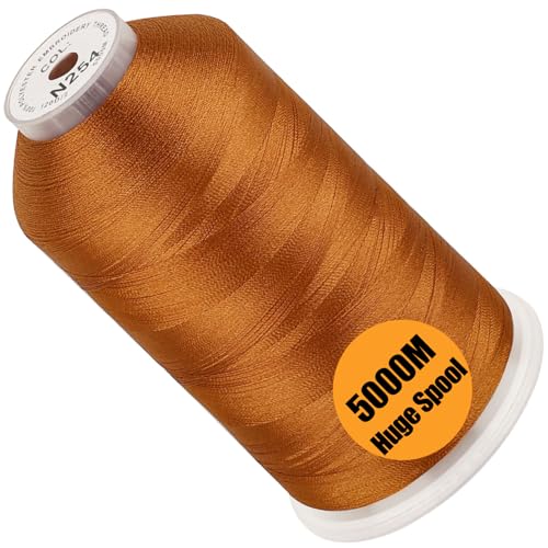 Image of New brothread - Single Huge Spool 5000M Each Polyester Embroidery Machine Thread 40WT for Commercial and Domestic Machines - Hazel(Janome Color)