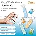 Dazz Whole House Starter Kit (3 Reusable Spray Bottles, 6 Refills) Natural All Purpose Cleaner, Glass and Window Cleaner, and Bathroom Cleaner - Eco Friendly, Non Toxic