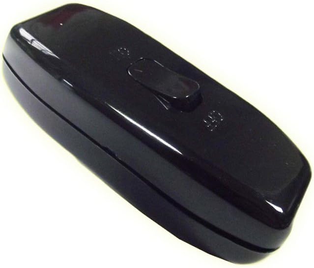 6AMP IN LINE ROCKER / TORPEDO SWITCH TABLE LIGHT LAMP BLACK 3 CORE / 6 AMP by ToolsOnline