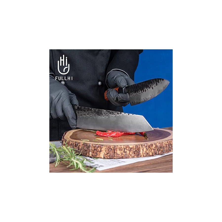 FULLHI-18pcs-Japanese-Gyuto-Chef-Knife-set-Professional-Hand-Forged-Kitchen-Chef-Knife-3-Layers-9CR18MOV-High-Carbon-Meat-Sushi-Knife-Rosewood-Handle-with-knife-bag FULLHI 18pcs Japanese Gyuto Chef Knife set Professional Hand Forged Kitchen Chef Knife, 3 Layers 9CR18MOV High Carbon Meat Sushi Knife Rosewood Handle with knife bag