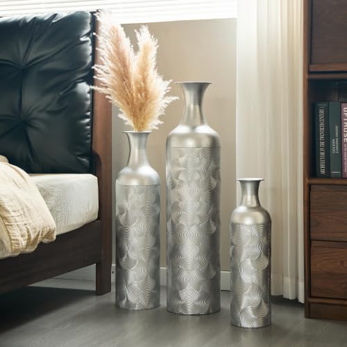 FammyLoft Metall Bodenvase Groß Set 3, Vintage Floor Vases,...