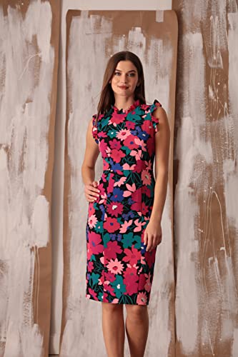 Image of Maggy London Womens Ruffle Neck and Armhole Sheath Dress