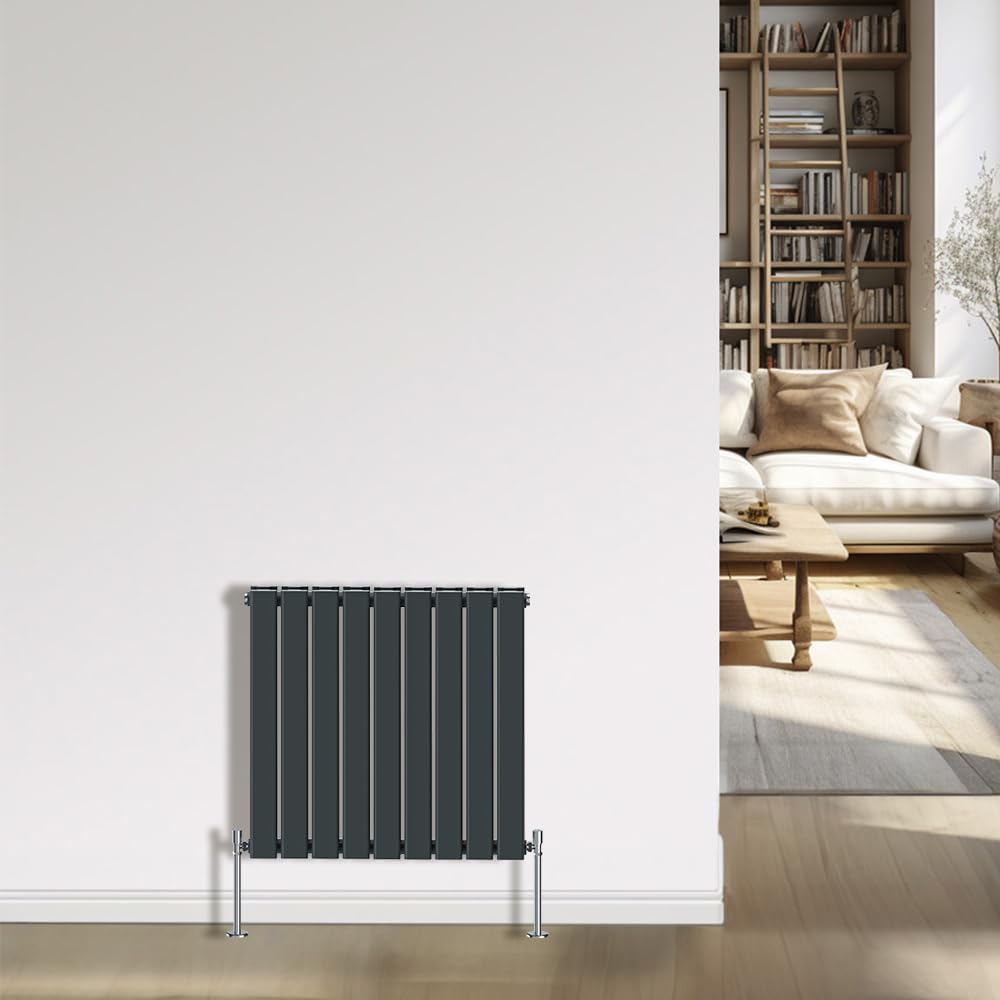 NRG Anthracite Radiator 600x612mm- Double Flat Panel Interior Bathroom Radiators — image 1