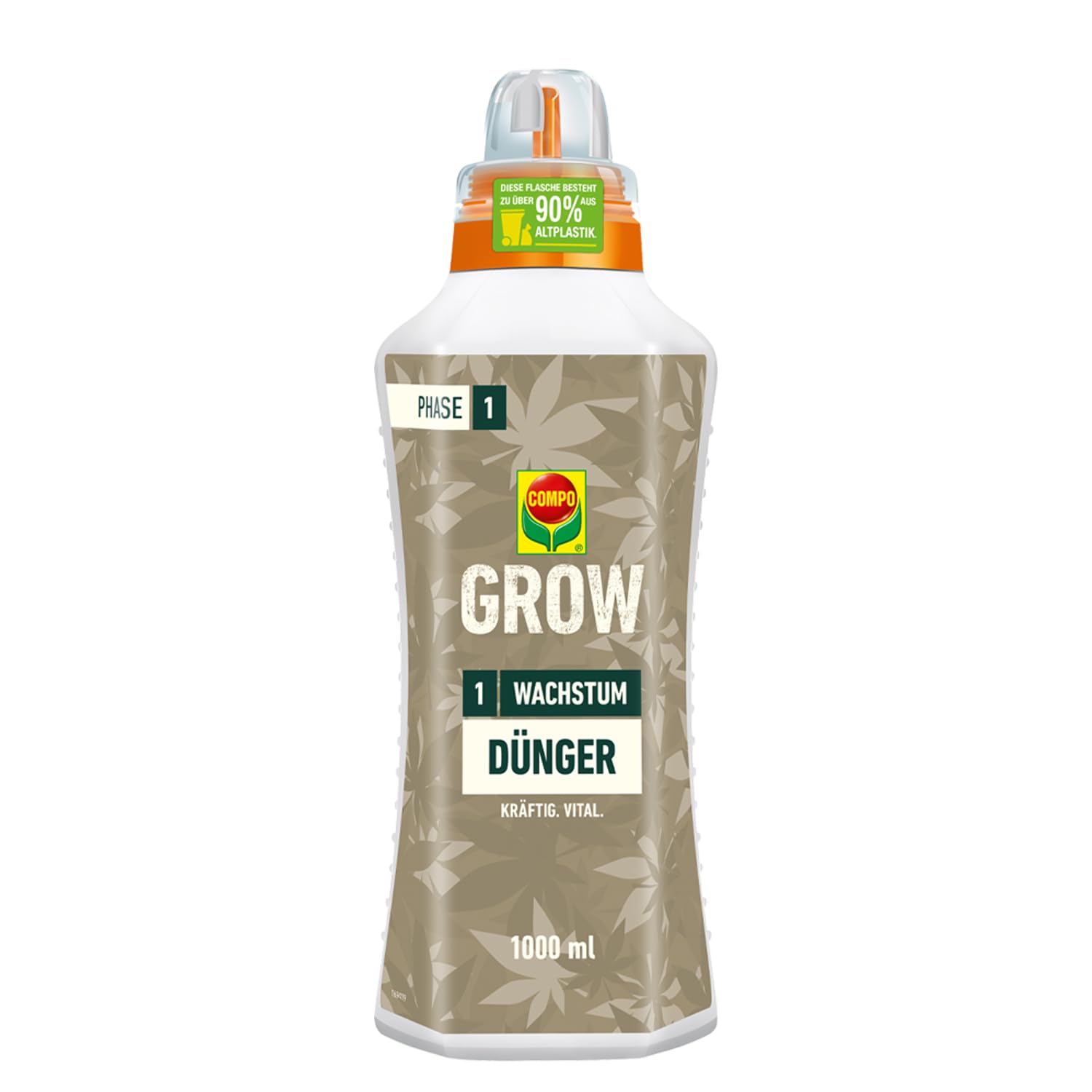 COMPO GROW Wachstum Dünger für Spezialkulturen - Dünger für Indoor & Outdoor - Spezialdünger für die Wachstumsphase - mineralisch - 1l, grün