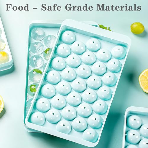Image of 33 Ice Ball Maker Mould | Silicone Ice Cube Tray Round Design | Stackable Flexible Ice Tray with Easy Release | Freezer Tray for Ice, Juice, Chocolate & Drinks (Pack of 1)