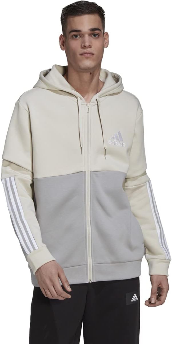 adidas mens Essentials Colorblock Full Zip Hoodie - Image 4