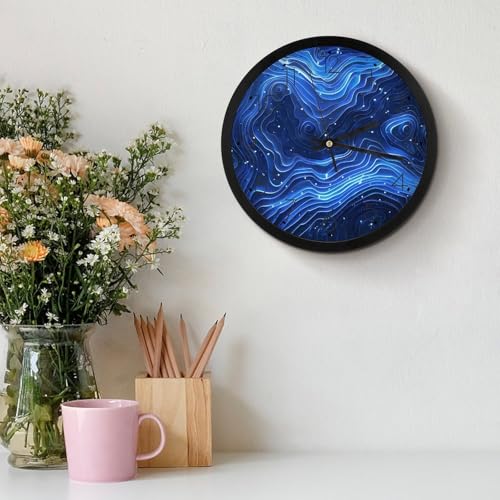 Horloge murale sans tic-tac bleu électrique à cadran lisible - 4