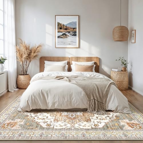 GENIMO Orientalisch Vintage Teppich Ziegelrot Waschbar 160x230 cm – Ansicht 6