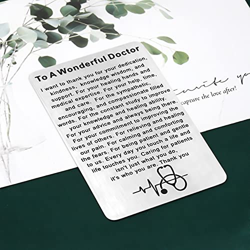 UJIMS Doctor Appreciation Gift to A Wonderful Doctor Wallet Insert Doctor Retirement Gift Thank You Gift Medical Doctor Jewelry4