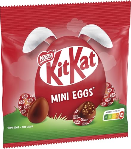 Nestlé KITKAT Mini Eggs, kleine Schokoeier aus Milchschokolade mit cremiger Füllung und Knusperstückchen, 1er Pack (1 x 89g)