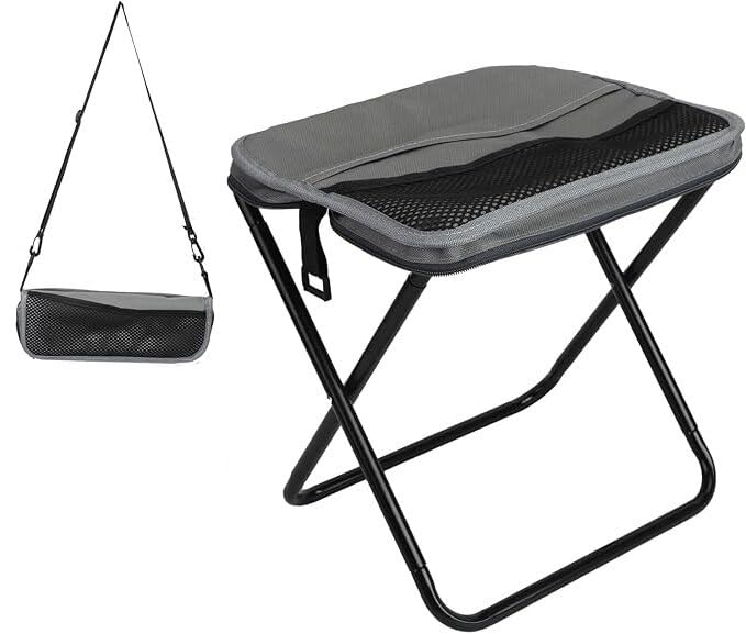PRISO Portable Collapsible Fishing Stool for Mountaineering and Hiking, Camping, Foldable Chair Carrying Bag – Supports Up to 265 Lbs for Compact Folding Carrying Seat Bag - Multicolor.-image-3