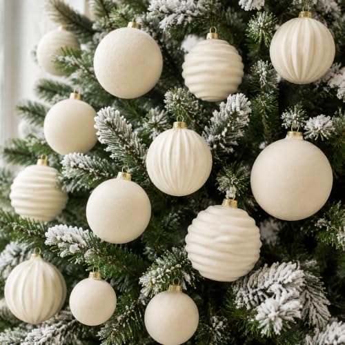 Image of 4In Velvet Ornaments for Christmas Tree, 9pcs Large Christmas Ornaments Set