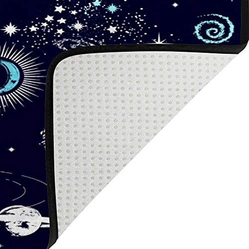 Tapis de sol antidérapant lavable motif espace grand format 152x99 cm - 5