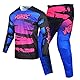 Willbros Motocross Jersey Hose Kombination Männer Frauen Motorrad MX Reitausrüstungsset Radfahren Offroad Dreckiges Fahrrad Erwachsene BMX ATV Pink Blau (Jersey XS Hose 28)