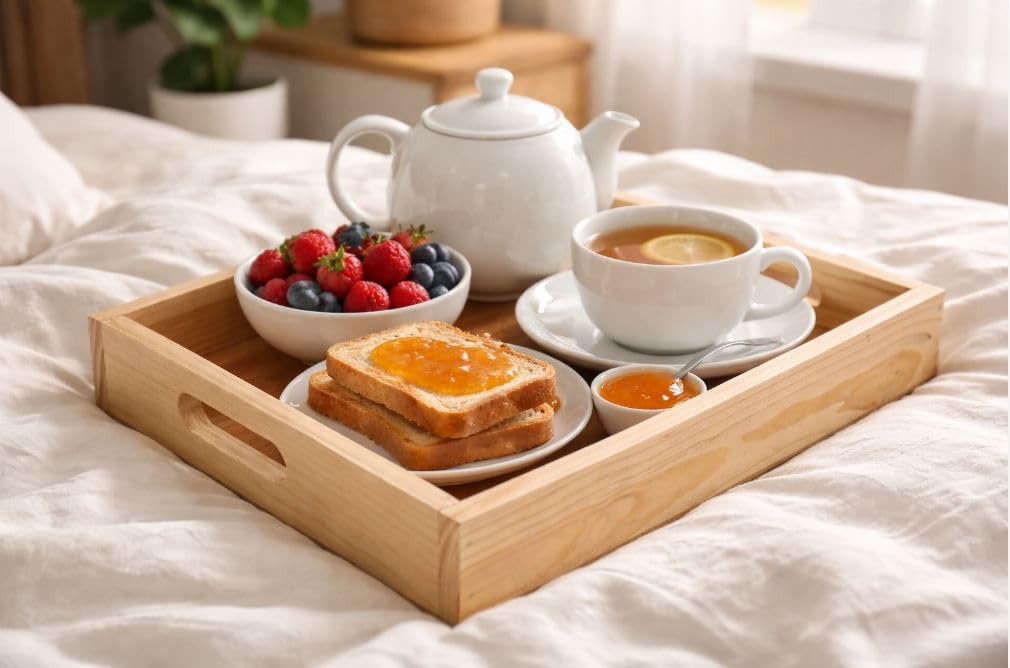 PAXIDAYA Pine Wood Tray for Gift Hamper Decoration (Occasion be it House Warming, Wedding Anniversary, Christmas, Valentine's Day, Birthday, Mother's Day, Graduation and Easter) Size 8x12 inch — Amazon image 3