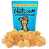Organic Crystallized Ginger - Premium Crystallized Ginger Pieces - Spicy & Sweet Candied Ginger Crystals - Dried Ginger Chunks, Root - Digestive Snack Organic Ginger Candy (1 lb)